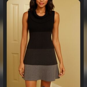 Alice + Olivia Colorblock Knit Dress | XS | Black & Gray